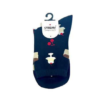 ASSIST S26 AS All-Over Pudding Print One-Point Embroidery Crew Neck Socks - W 2E51105
