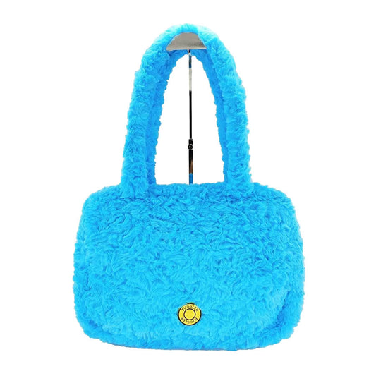 FUGGLER Fuggler放克牙寶 毛毛絨面公仔頭手提袋 - 藍色