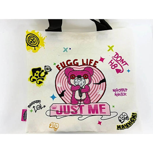 FUGGLER Fuggler放克牙寶 紐扣插畫帆布手提袋