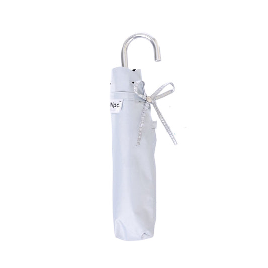 W.P.C. Silver Ribbon Heart Mini Folding Umbrella 50cm - 801-16628-102-SX
