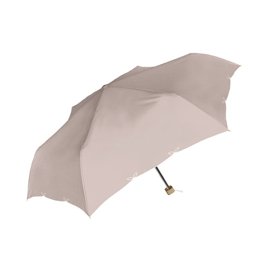 NAKATANI S26 Naka 55cm Embroidery Wave Fold Umbrella - Mocha