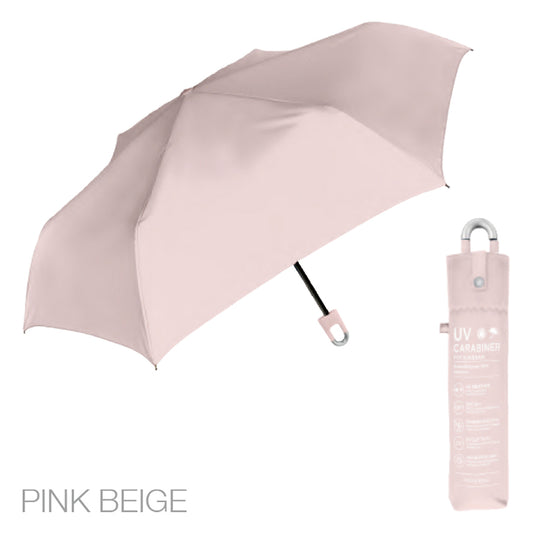 NAKATANI S26 Naka 55cm Carabiner Fold Umbrella - Pink Beige