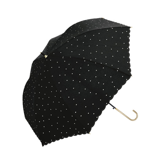 NAKATANI S26 Naka 58cm UV Misty Dot Stick Umbrella - Black