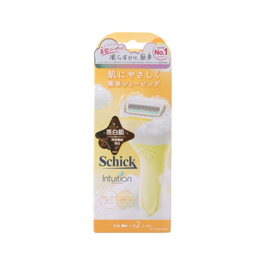 SCHICK Intuition Radiance Yellow Razor Kit with 2 Blades (JPN Pk)