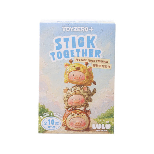 LULU THE PIGGY LuLu the Piggy Animal Party Vol. 2 - Stick together PVC Face Plush Keychain (Blind Box)