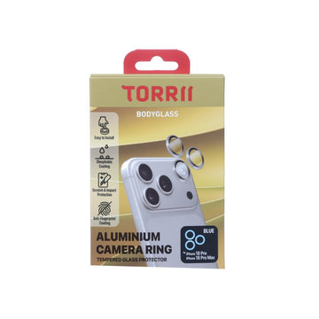 TORRII iPhone 18 Pro/18 Pro Max Bodyglass Aluminium Ring Camera Lens - Blue