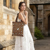 JDF Yogis Cat and Flower Brown Tatra Mountain Tote Bag