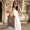 JDF Yogis Cat and Flower Brown Tatra Mountain Tote Bag