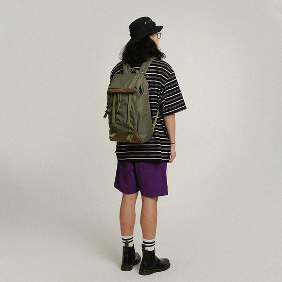 HELLOLULU Gio Utility Flap Backpack Lolive Drab - LOG-ON