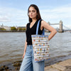 JDF Wonderful Adventure Dream Blue Argyle Tote Bag
