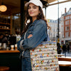 JDF Wonderful Adventure Dream Blue Argyle Tote Bag