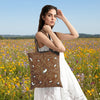 JDF Yogis Cat and Flower Brown Tatra Mountain Tote Bag