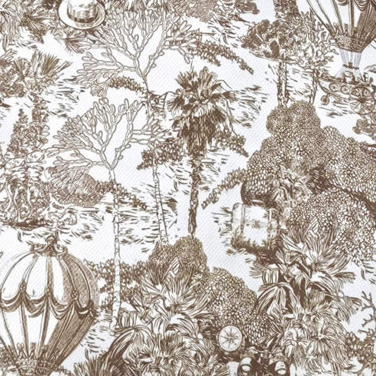 JDF Toile De Jouy Cedar Brown Tote Bag