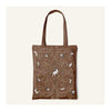JDF Yogis Cat and Flower Brown Tatra Mountain Tote Bag