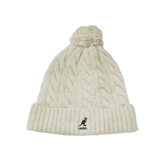 KANGOL POMPOM BEANIE_BEIGE_1SFM