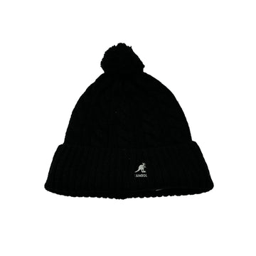 KANGOL POMPOM BEANIE_BLACK_1SFM