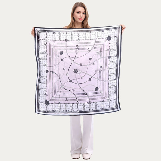 JDF Classy and Fabulous Misty Pink Silky Scarf (90cm)
