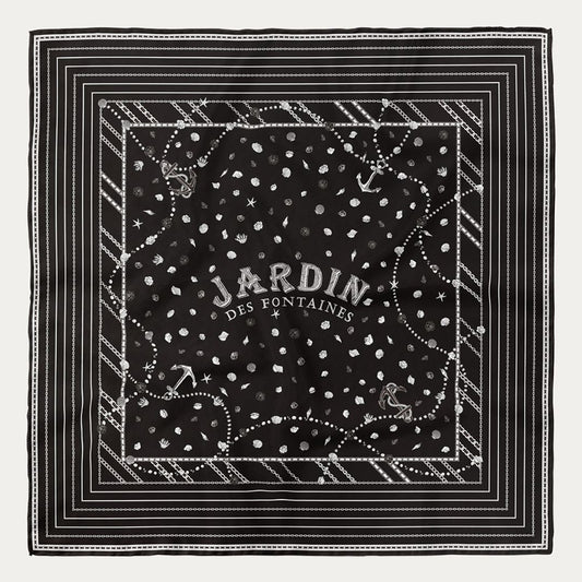 JDF Classy and Fabulous Ink Black Silky Scarf (90cm)