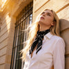 JDF Classy and Fabulous Ink Black Silky Scarf (90cm)