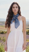 JDF Wild Blue Yonder Sanvitalia Silky Scarf (90cm)