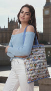 JDF Wonderful Adventure Dream Blue Argyle Tote Bag