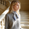 JDF Toile De Jouy Dusty Blue Silky Scarf (90cm)
