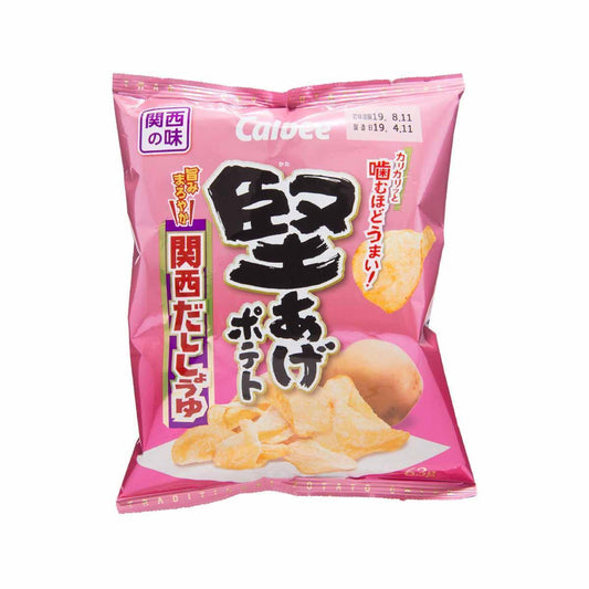 CALBEE Hard Fried Potato Chips - Kansai Style Stock Soy Sauce  (63g) - LOG-ON