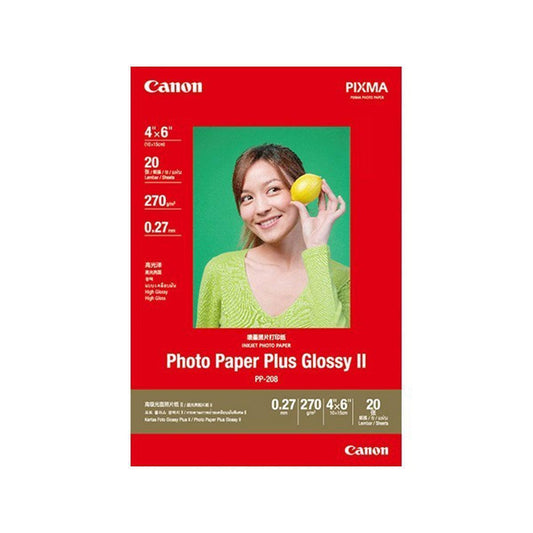 CANON PP-208 Photo Paper Plus GlossyII 4x6 (20 sheets) - LOG-ON