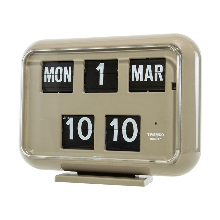 TWEMCO Calendar Flip Clock QD-35 Grey - LOG-ON