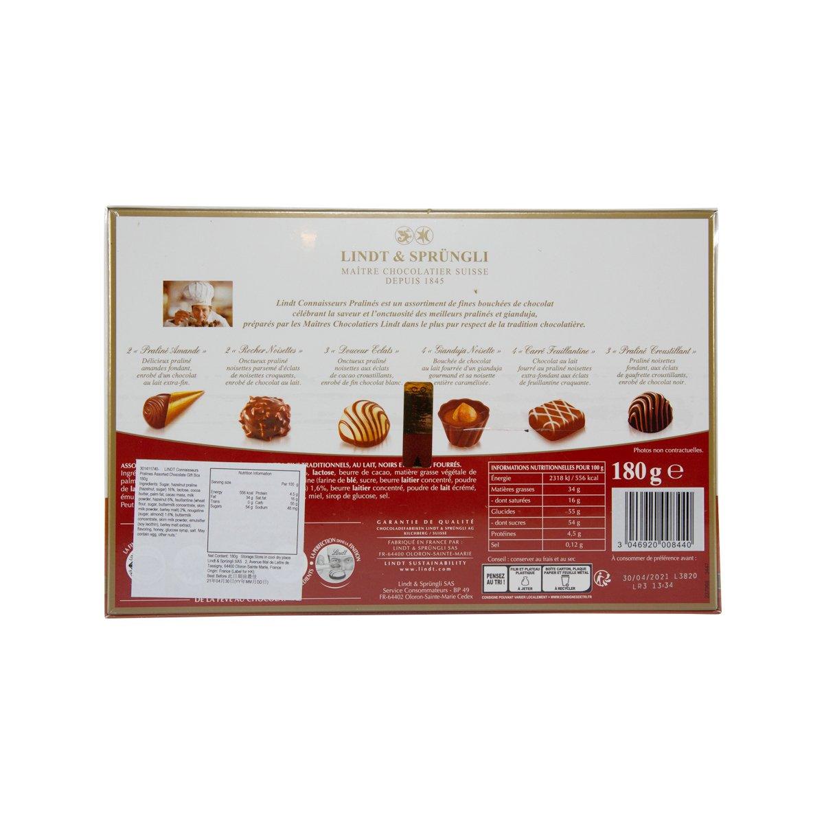 LINDT Connaisseurs Pralines Assorted Chocolate Gift Box  (180g) - LOG-ON