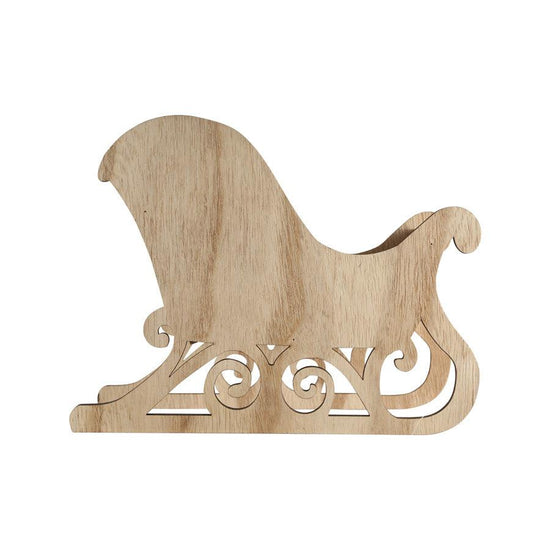 TOMCO Wooden Sleigh H15.5cm - LOG-ON