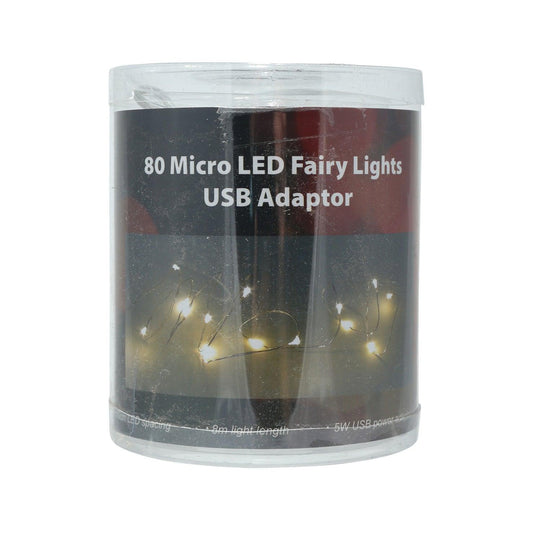 TD A/O 80LED Dewdrop 8M Warm Wht Silver - LOG-ON