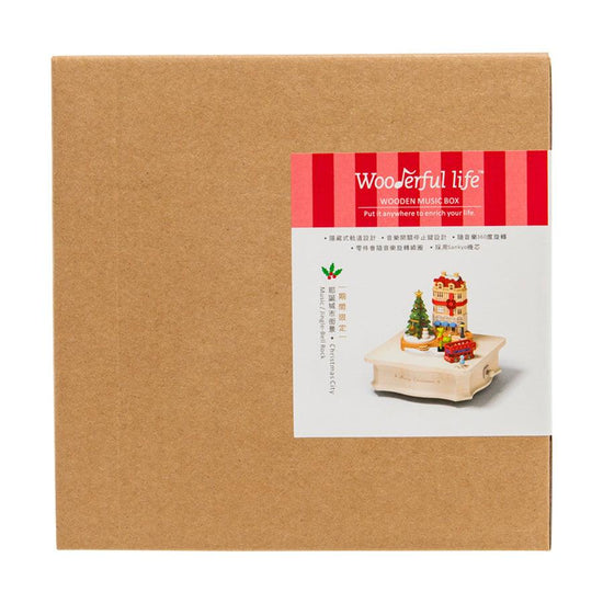 JEAN CULTRAL NEW City Wooden Music Box Christmas City - LOG-ON