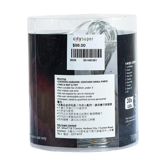 TRENDECOR USB 30 LED Dewdrop 3M Silver Wire - Warm White - LOG-ON