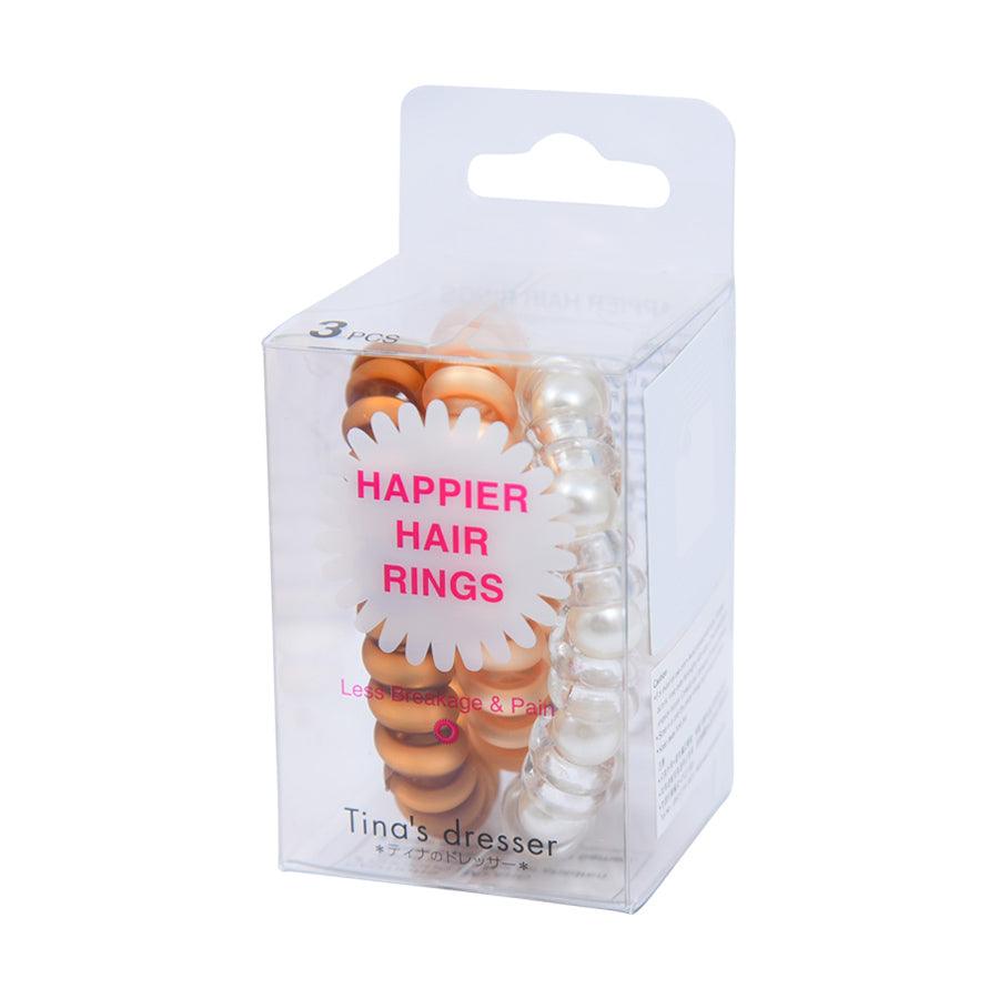 TINA'S DRESSER Happier Hair Rings - Gold (3pcs) - LOG-ON