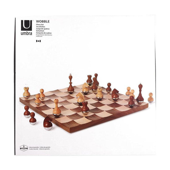UMBRA Wobble Chess Set Walnut - LOG-ON