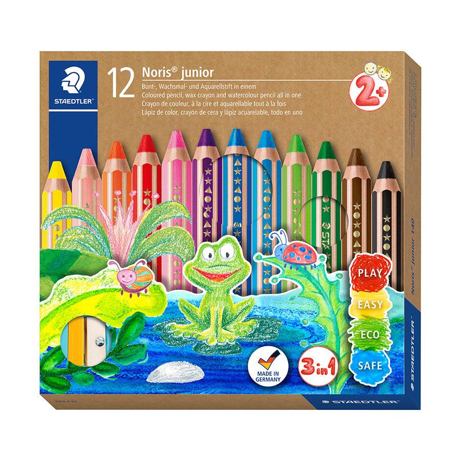 STAEDTLER Noris Junior 3-in-1 Color Pencil 12 Color 9.5mm - LOG-ON