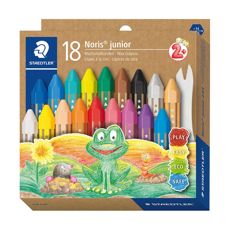 STAEDTLER Noris Junior Jumbo Wax Crayon 18 Color 14mm - LOG-ON