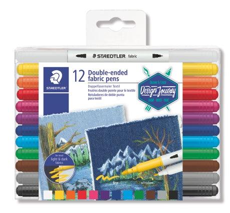 STAEDTLER Double-Ended Fabric Pens 12 PCS - LOG-ON