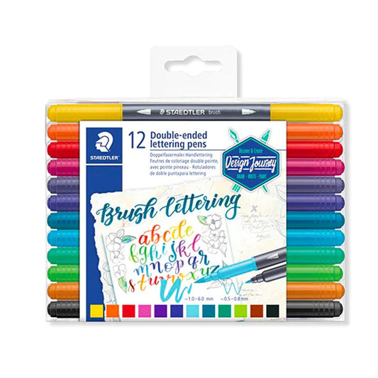 STAEDTLER Double-Ended Brush Letter Duo 12 PCS - LOG-ON