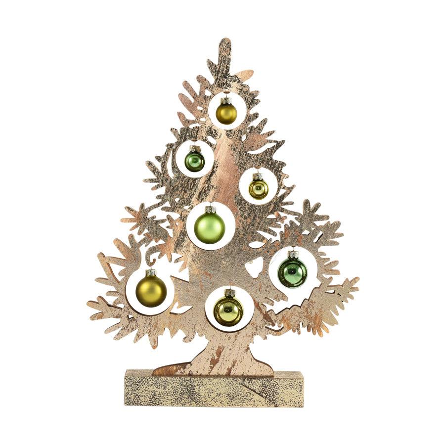 INGE Led Tree W/ Glassball,Woodland 34cm - LOG-ON