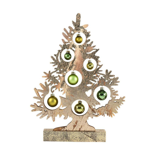 INGE Led Tree W/ Glassball,Woodland 34cm - LOG-ON