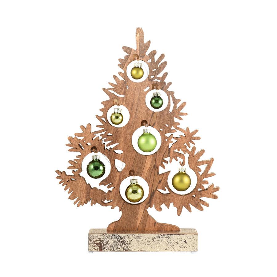 INGE Led Tree W/ Glassball,Woodland 34cm - LOG-ON