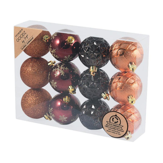 INGE Goodz Ornament Ball Mixed 12pcs 6cm - LOG-ON