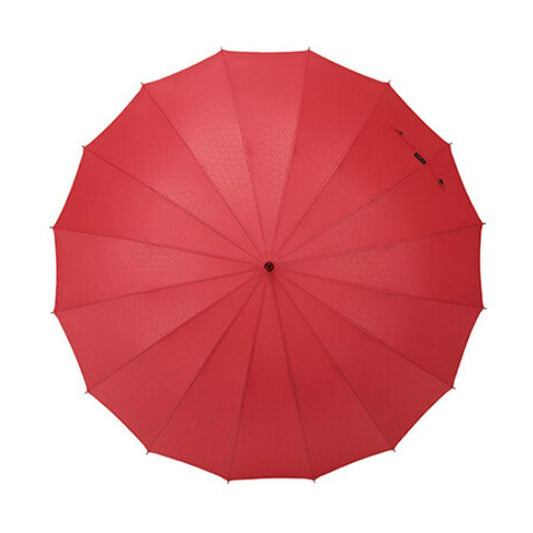 SMV JAPAN 16 Bone L Weight Stick Umbrella Red (395) - LOG-ON