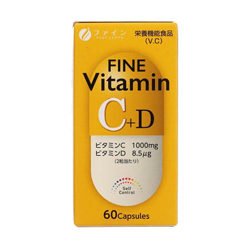 FINE JAPAN Vitamin C+D Capsule (60 x 650mg) - LOG-ON