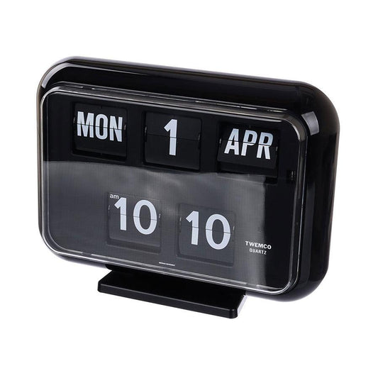 TWEMCO Calendar Flip Clock QD-35 Black - LOG-ON