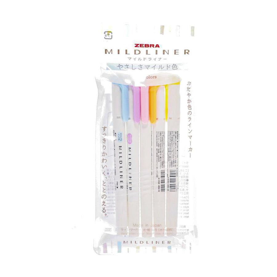 ZEBRA Mildliner Brush - 5 Color Set Pink - LOG-ON