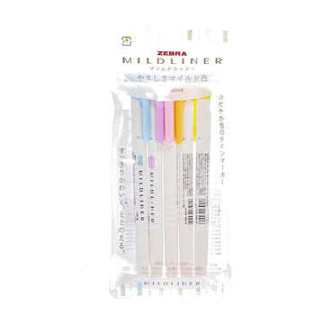 ZEBRA Mildliner Brush - 5 Color Set Pink - LOG-ON