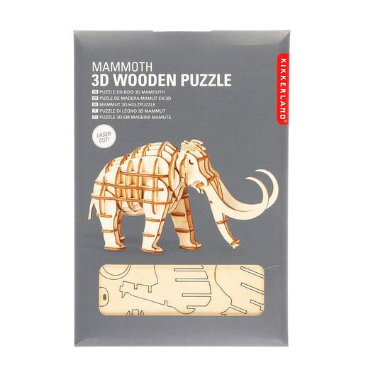 KIKKERLAND 3D Wooden Puzzles - Mammoth - LOG-ON